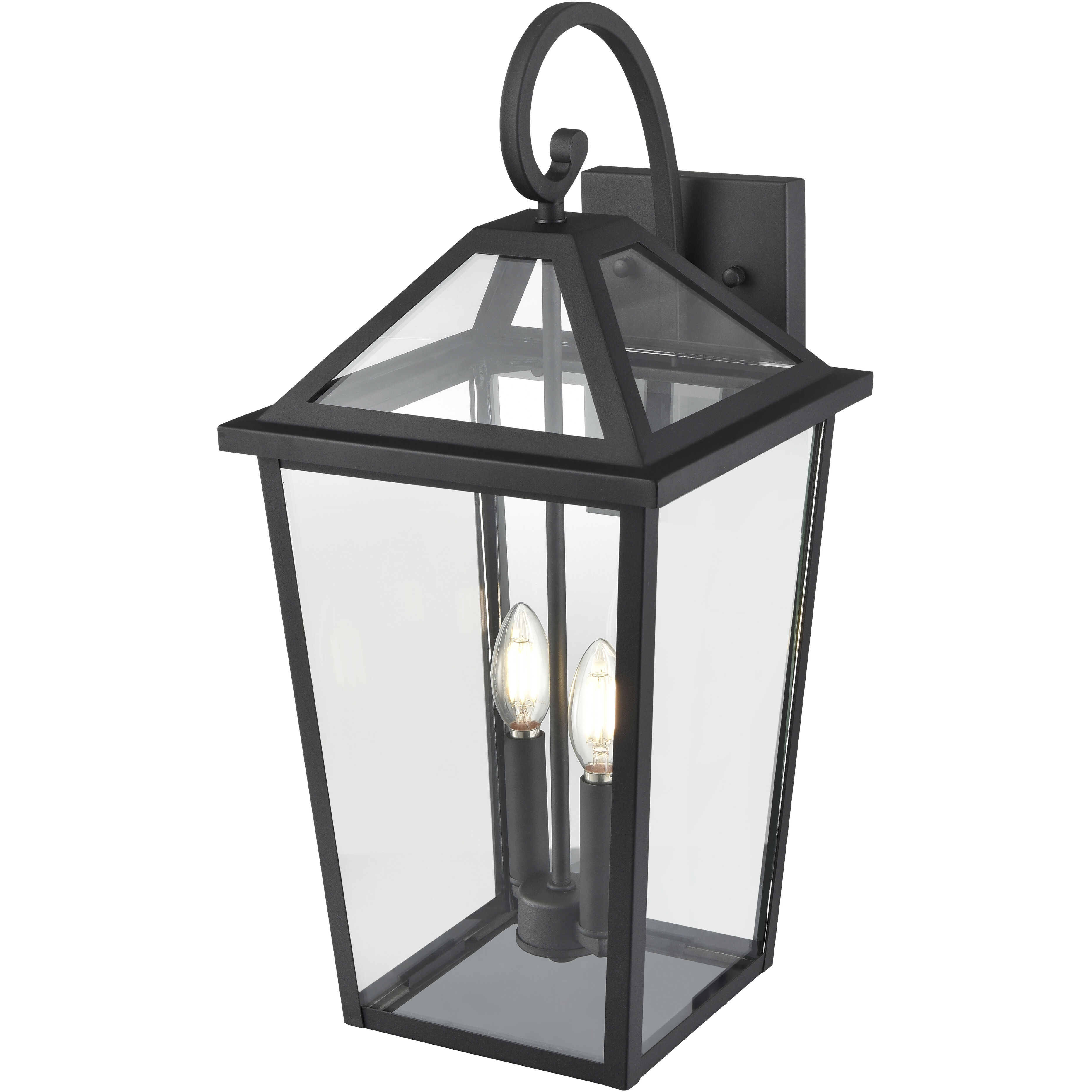 Eston 2 Light 21.38 inch Textured Black Outdoor Wall Sconce